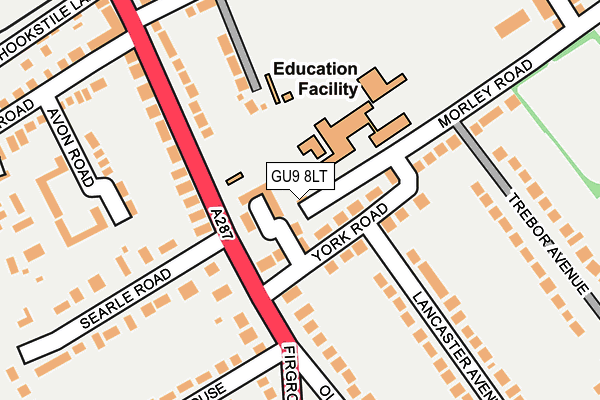 GU9 8LT map - OS OpenMap – Local (Ordnance Survey) GU9 8LT map - OS OpenMap – Local (Ordnance Survey)
