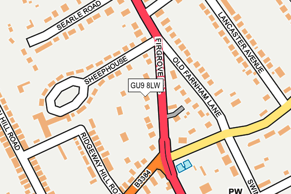 GU9 8LW map - OS OpenMap – Local (Ordnance Survey) GU9 8LW map - OS OpenMap – Local (Ordnance Survey)