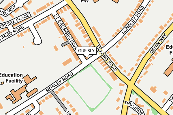 GU9 8LY map - OS OpenMap – Local (Ordnance Survey) GU9 8LY map - OS OpenMap – Local (Ordnance Survey)