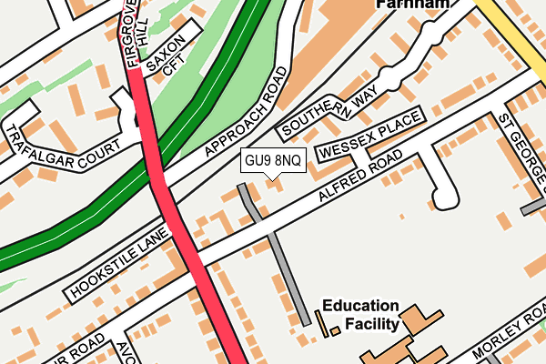 GU9 8NQ map - OS OpenMap – Local (Ordnance Survey) GU9 8NQ map - OS OpenMap – Local (Ordnance Survey)