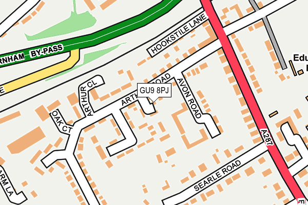 GU9 8PJ map - OS OpenMap – Local (Ordnance Survey) GU9 8PJ map - OS OpenMap – Local (Ordnance Survey)