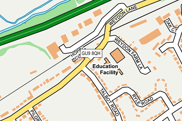 GU9 8QH map - OS OpenMap – Local (Ordnance Survey) GU9 8QH map - OS OpenMap – Local (Ordnance Survey)