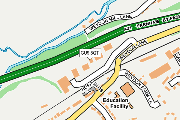 GU9 8QT map - OS OpenMap – Local (Ordnance Survey) GU9 8QT map - OS OpenMap – Local (Ordnance Survey)