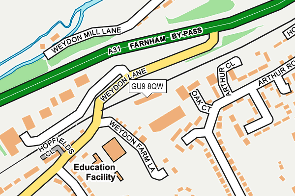 GU9 8QW map - OS OpenMap – Local (Ordnance Survey) GU9 8QW map - OS OpenMap – Local (Ordnance Survey)