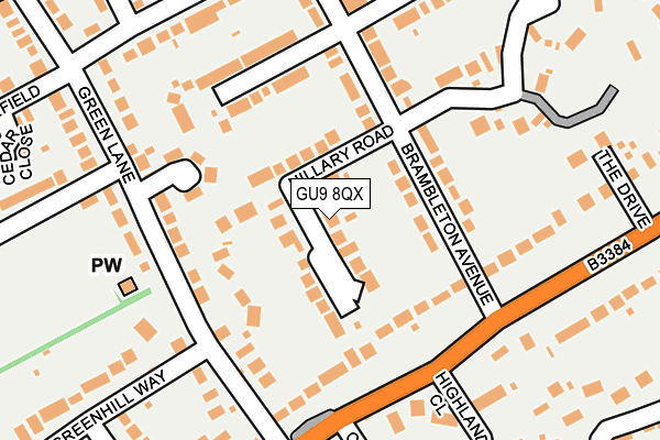 GU9 8QX map - OS OpenMap – Local (Ordnance Survey) GU9 8QX map - OS OpenMap – Local (Ordnance Survey)