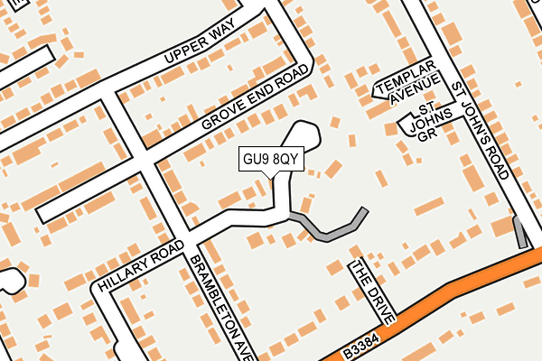 GU9 8QY map - OS OpenMap – Local (Ordnance Survey) GU9 8QY map - OS OpenMap – Local (Ordnance Survey)