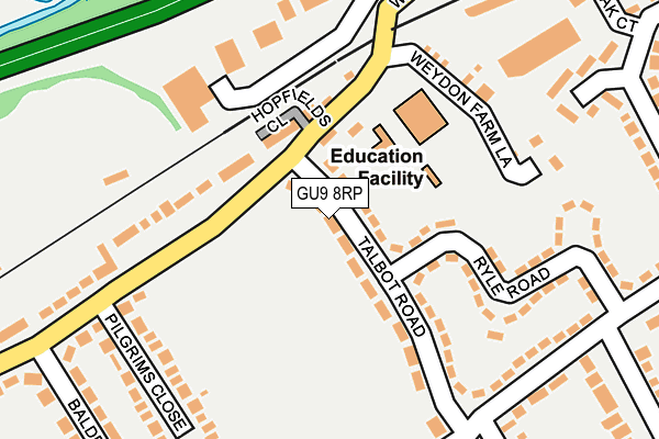 GU9 8RP map - OS OpenMap – Local (Ordnance Survey) GU9 8RP map - OS OpenMap – Local (Ordnance Survey)