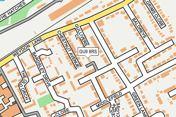 GU9 8RS map - OS OpenMap – Local (Ordnance Survey) GU9 8RS map - OS OpenMap – Local (Ordnance Survey)