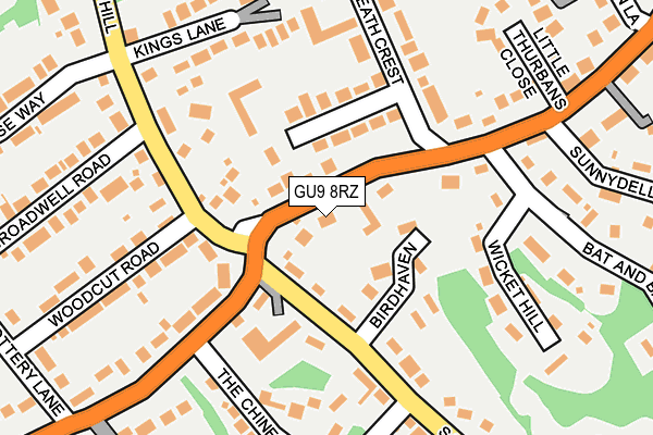 GU9 8RZ map - OS OpenMap – Local (Ordnance Survey) GU9 8RZ map - OS OpenMap – Local (Ordnance Survey)