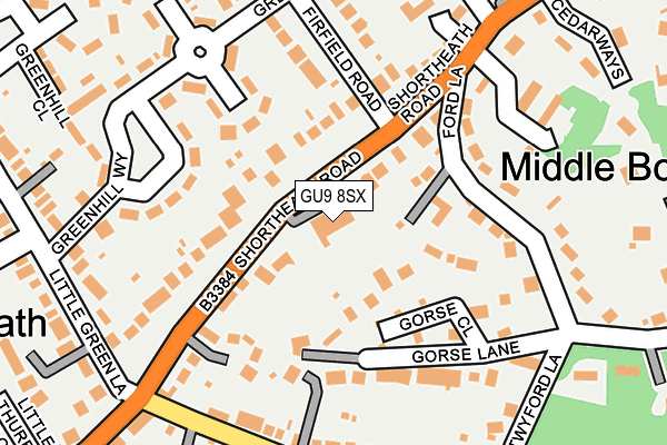 GU9 8SX map - OS OpenMap – Local (Ordnance Survey) GU9 8SX map - OS OpenMap – Local (Ordnance Survey)
