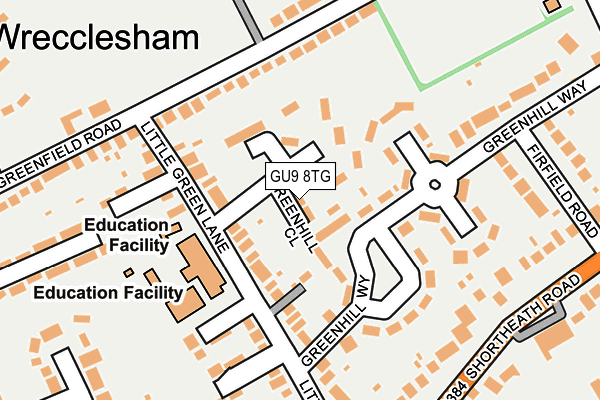 GU9 8TG map - OS OpenMap – Local (Ordnance Survey)