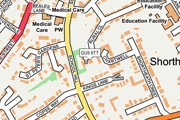 GU9 8TT map - OS OpenMap – Local (Ordnance Survey) GU9 8TT map - OS OpenMap – Local (Ordnance Survey)