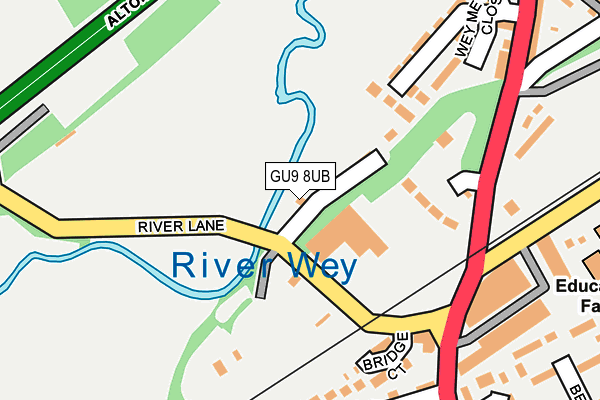 GU9 8UB map - OS OpenMap – Local (Ordnance Survey) GU9 8UB map - OS OpenMap – Local (Ordnance Survey)