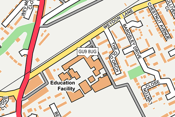 GU9 8UG map - OS OpenMap – Local (Ordnance Survey) GU9 8UG map - OS OpenMap – Local (Ordnance Survey)