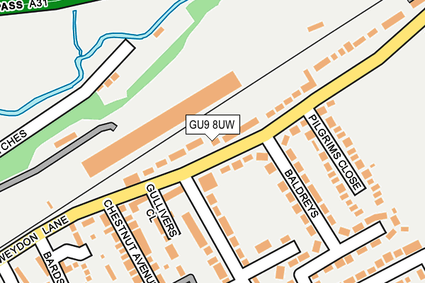 GU9 8UW map - OS OpenMap – Local (Ordnance Survey) GU9 8UW map - OS OpenMap – Local (Ordnance Survey)