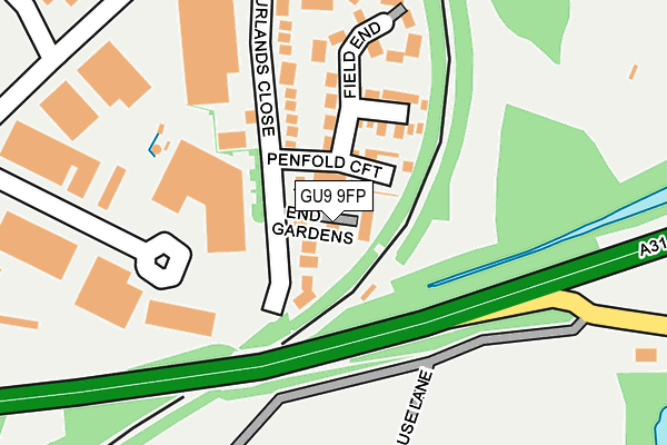 GU9 9FP map - OS OpenMap – Local (Ordnance Survey) GU9 9FP map - OS OpenMap – Local (Ordnance Survey)