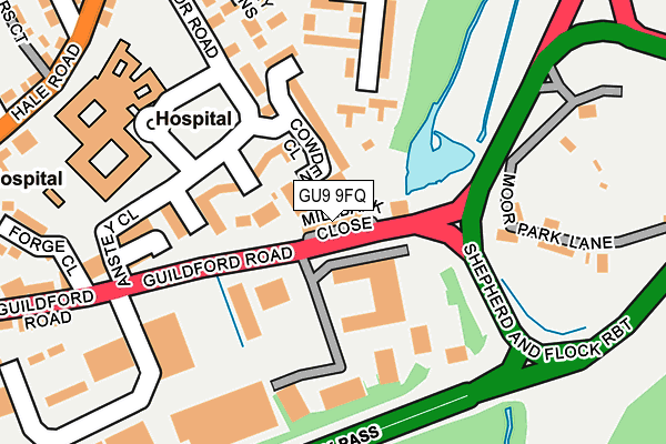 GU9 9FQ map - OS OpenMap – Local (Ordnance Survey) GU9 9FQ map - OS OpenMap – Local (Ordnance Survey)