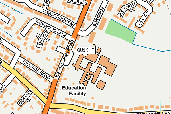 GU9 9HF map - OS OpenMap – Local (Ordnance Survey) GU9 9HF map - OS OpenMap – Local (Ordnance Survey)