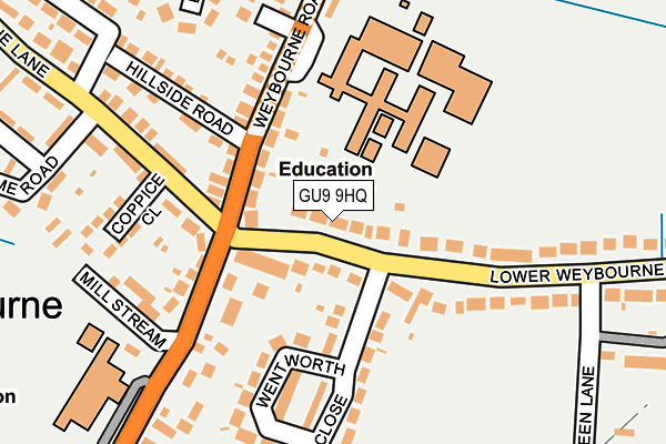 GU9 9HQ map - OS OpenMap – Local (Ordnance Survey)