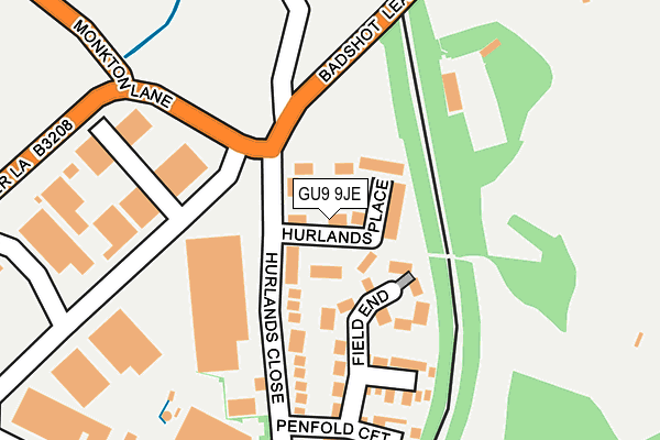 GU9 9JE map - OS OpenMap – Local (Ordnance Survey) GU9 9JE map - OS OpenMap – Local (Ordnance Survey)