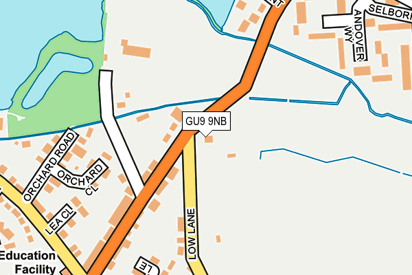 GU9 9NB map - OS OpenMap – Local (Ordnance Survey) GU9 9NB map - OS OpenMap – Local (Ordnance Survey)