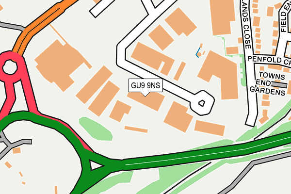 GU9 9NS map - OS OpenMap – Local (Ordnance Survey) GU9 9NS map - OS OpenMap – Local (Ordnance Survey)