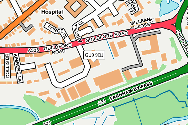 GU9 9QJ map - OS OpenMap – Local (Ordnance Survey) GU9 9QJ map - OS OpenMap – Local (Ordnance Survey)