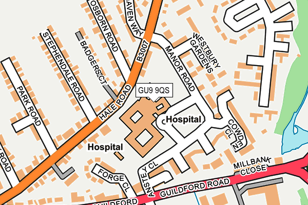 GU9 9QS map - OS OpenMap – Local (Ordnance Survey) GU9 9QS map - OS OpenMap – Local (Ordnance Survey)