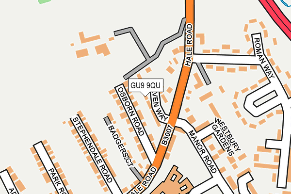 GU9 9QU map - OS OpenMap – Local (Ordnance Survey) GU9 9QU map - OS OpenMap – Local (Ordnance Survey)