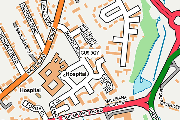 GU9 9QY map - OS OpenMap – Local (Ordnance Survey) GU9 9QY map - OS OpenMap – Local (Ordnance Survey)