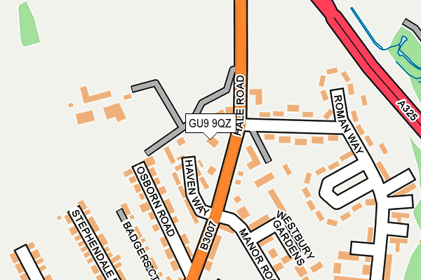 GU9 9QZ map - OS OpenMap – Local (Ordnance Survey) GU9 9QZ map - OS OpenMap – Local (Ordnance Survey)
