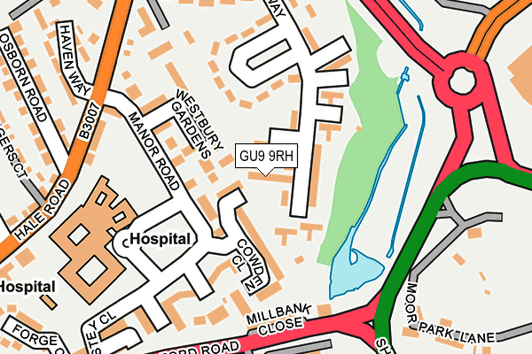 GU9 9RH map - OS OpenMap – Local (Ordnance Survey) GU9 9RH map - OS OpenMap – Local (Ordnance Survey)