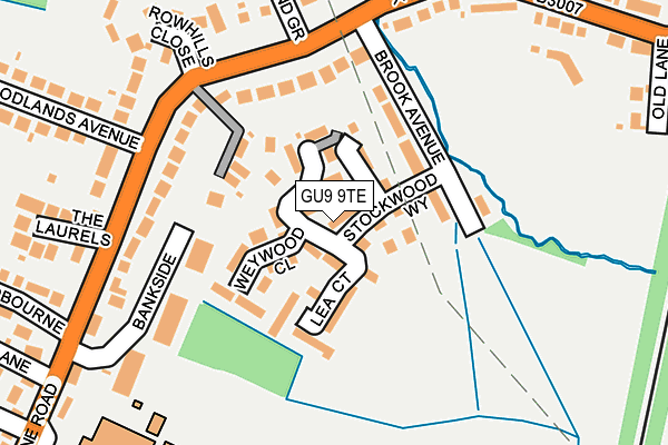 GU9 9TE map - OS OpenMap – Local (Ordnance Survey) GU9 9TE map - OS OpenMap – Local (Ordnance Survey)
