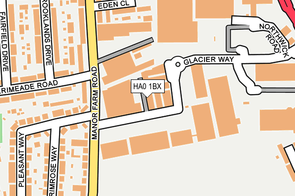 HA0 1BX map - OS OpenMap – Local (Ordnance Survey) HA0 1BX map - OS OpenMap – Local (Ordnance Survey)
