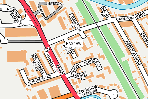 HA0 1HW map - OS OpenMap – Local (Ordnance Survey) HA0 1HW map - OS OpenMap – Local (Ordnance Survey)