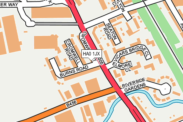HA0 1JX map - OS OpenMap – Local (Ordnance Survey) HA0 1JX map - OS OpenMap – Local (Ordnance Survey)