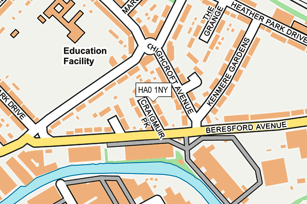 HA0 1NY map - OS OpenMap – Local (Ordnance Survey) HA0 1NY map - OS OpenMap – Local (Ordnance Survey)