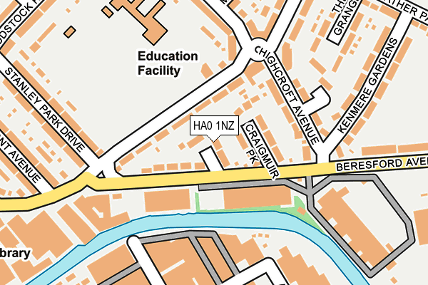 HA0 1NZ map - OS OpenMap – Local (Ordnance Survey) HA0 1NZ map - OS OpenMap – Local (Ordnance Survey)