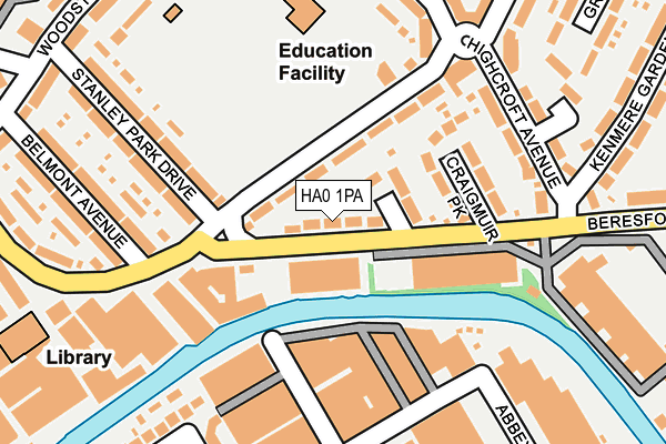 HA0 1PA map - OS OpenMap – Local (Ordnance Survey) HA0 1PA map - OS OpenMap – Local (Ordnance Survey)