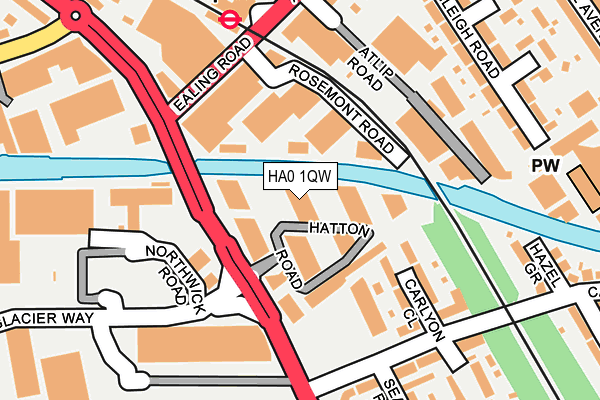 HA0 1QW map - OS OpenMap – Local (Ordnance Survey) HA0 1QW map - OS OpenMap – Local (Ordnance Survey)