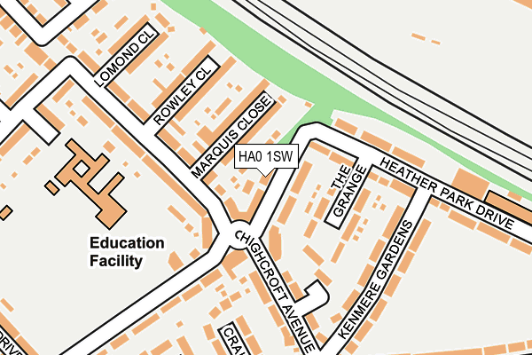 HA0 1SW map - OS OpenMap – Local (Ordnance Survey) HA0 1SW map - OS OpenMap – Local (Ordnance Survey)