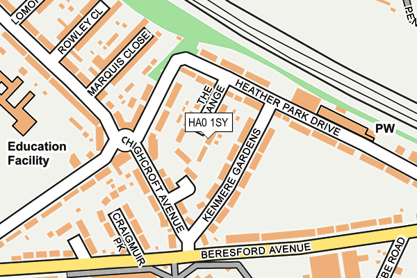 HA0 1SY map - OS OpenMap – Local (Ordnance Survey) HA0 1SY map - OS OpenMap – Local (Ordnance Survey)