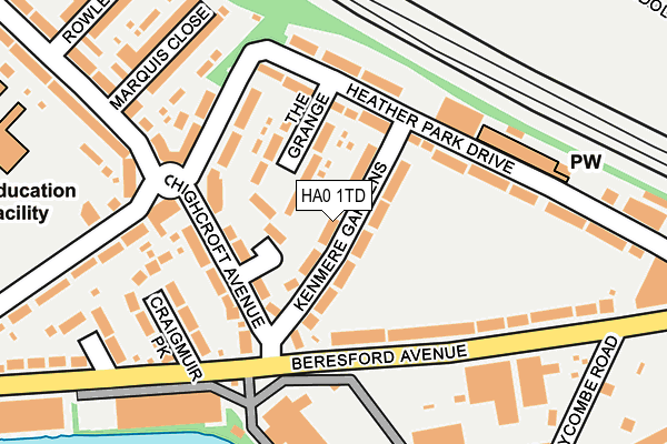 HA0 1TD map - OS OpenMap – Local (Ordnance Survey) HA0 1TD map - OS OpenMap – Local (Ordnance Survey)