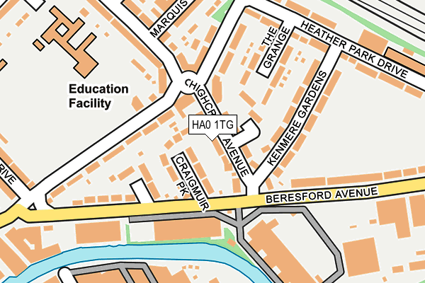 HA0 1TG map - OS OpenMap – Local (Ordnance Survey) HA0 1TG map - OS OpenMap – Local (Ordnance Survey)