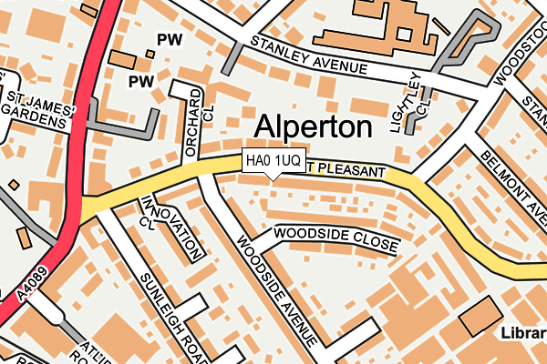 HA0 1UQ map - OS OpenMap – Local (Ordnance Survey)