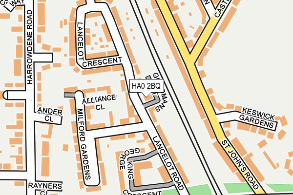 HA0 2BQ map - OS OpenMap – Local (Ordnance Survey) HA0 2BQ map - OS OpenMap – Local (Ordnance Survey)
