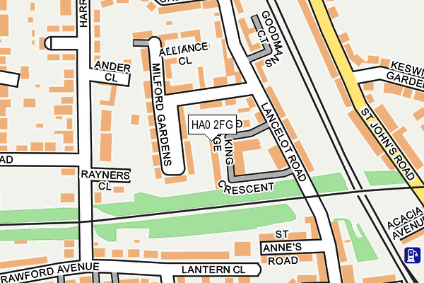 HA0 2FG map - OS OpenMap – Local (Ordnance Survey) HA0 2FG map - OS OpenMap – Local (Ordnance Survey)