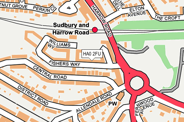 HA0 2FU map - OS OpenMap – Local (Ordnance Survey) HA0 2FU map - OS OpenMap – Local (Ordnance Survey)