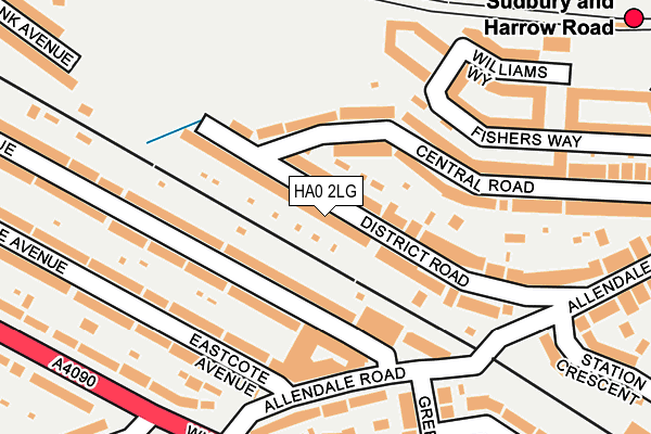 HA0 2LG map - OS OpenMap – Local (Ordnance Survey) HA0 2LG map - OS OpenMap – Local (Ordnance Survey)