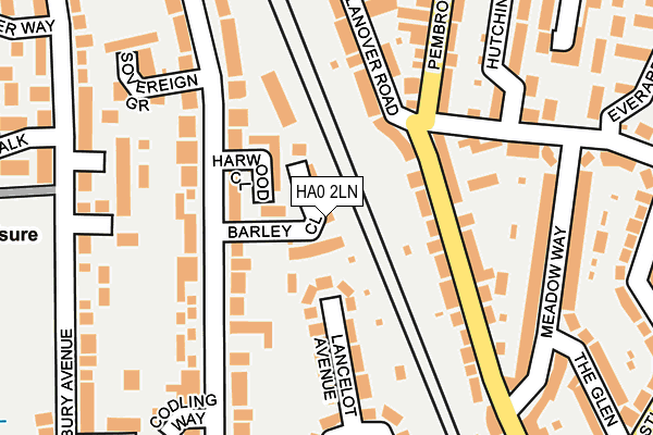 HA0 2LN map - OS OpenMap – Local (Ordnance Survey) HA0 2LN map - OS OpenMap – Local (Ordnance Survey)